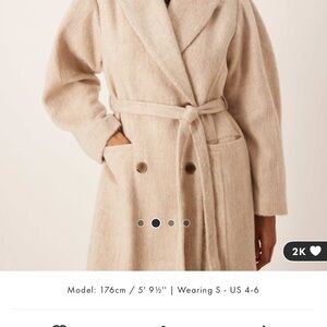 ASOS Beige Wool Trench Coat